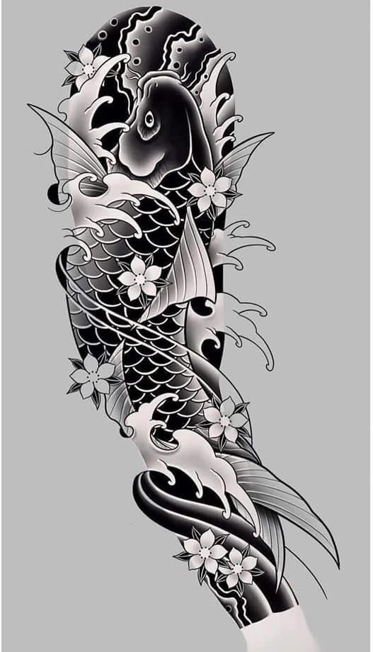 鯉魚紋身新設(shè)計，友情與陪伴的溫馨故事展